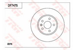 Диск тормозной передний AVEO (T300), CRUZE (J300), ASTRA J DF7475 для CHEVROLET CRUZE Наклонная задняя часть (J305) 1.8 LPG 2011-, код двигателя F18D4, V см3 1796, кВт 104, л.с. 141, Бензин/автогаз (LPG), TRW/Lucas DF7475